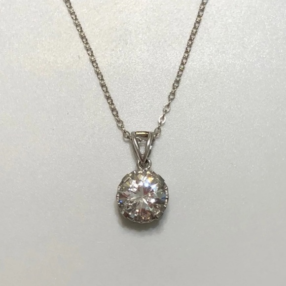 Victorian Sterling Silver Cubic Zirconia Pendant - Picture 5 of 11